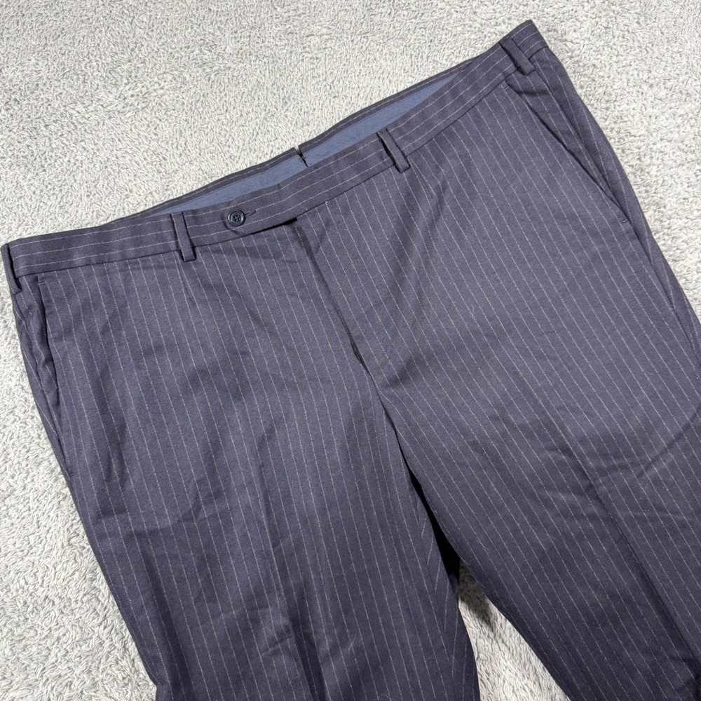 Ermenegildo Zegna Fit Mila Dress Trousers Men 44x31 Navy Pinstripe Wool Cuffed